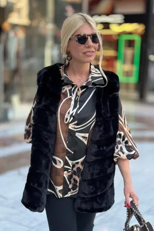 ΓΙΛΕΚΟ FAUX FUR ΜΕ ΤΣΕΠΕΣ