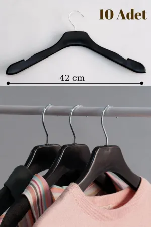 10 Hanger Black Luxury Thick Plastic Hanger - Suit, Jacket, Coat, Coat and Shirt Hanger