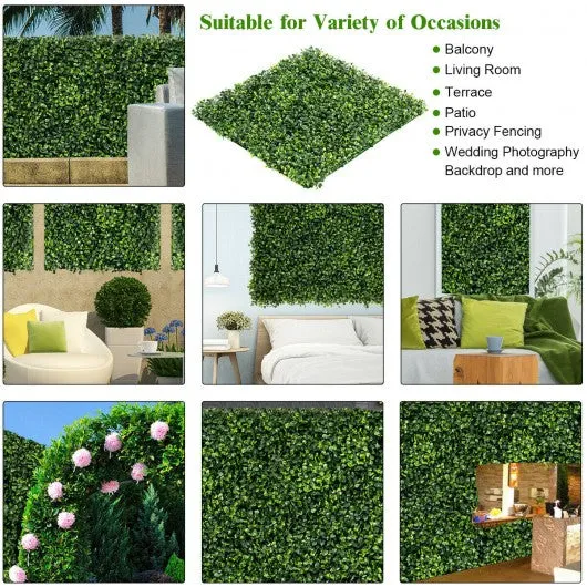12 Pcs 20" x 20" Artificial Plant Wall Panel Hedge Privacy Fence