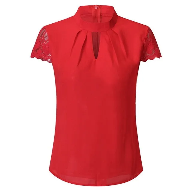 2019 Sexy Lace Blouses Women Hollow Out Tops Streetwear