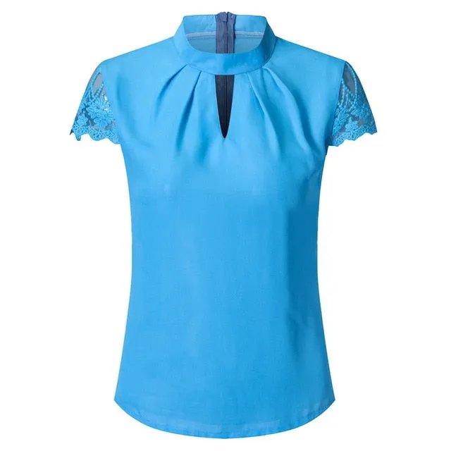 2019 Sexy Lace Blouses Women Hollow Out Tops Streetwear