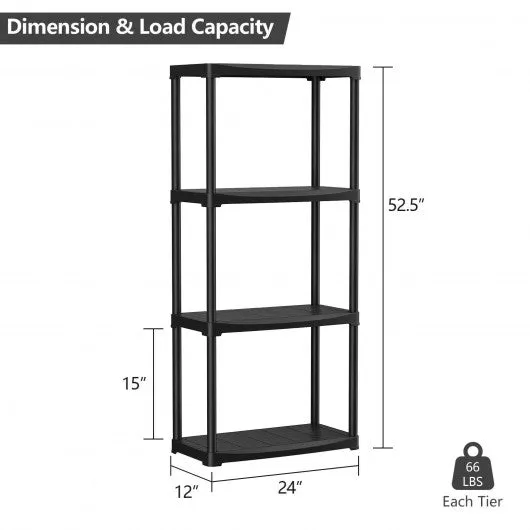 24'' x 12'' x 52.5'' 4-tier Storage Shelf Rack for Garage Kitchen