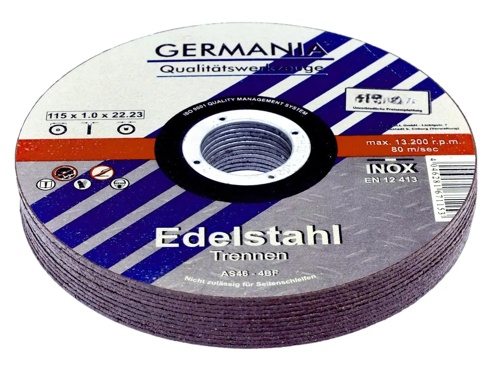 4.5" Cutting Discs for Metal and Stainless Steel | 1.0 x 115 x 22.2mm Ultra Thin Angle Grinder Blades | 1-100pc