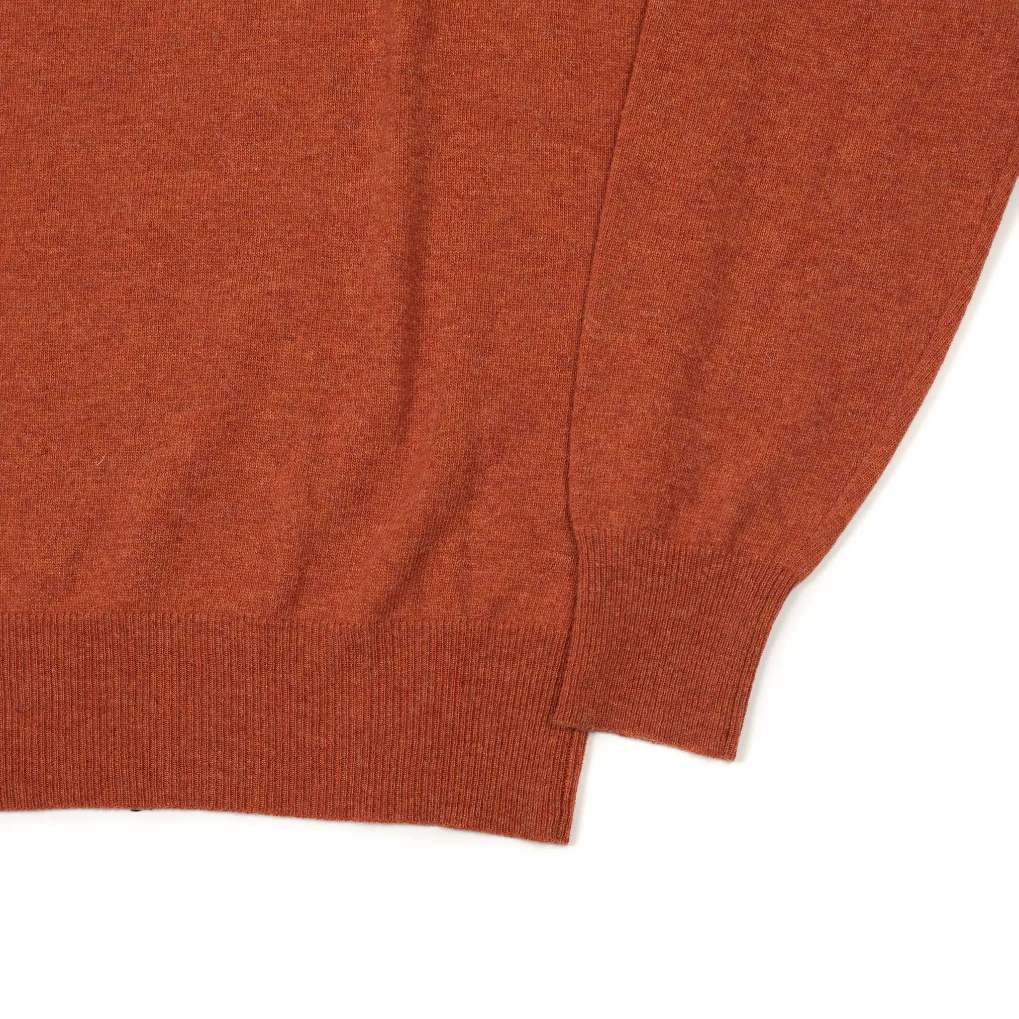 Aaric classic polo sweater in orange wool mix