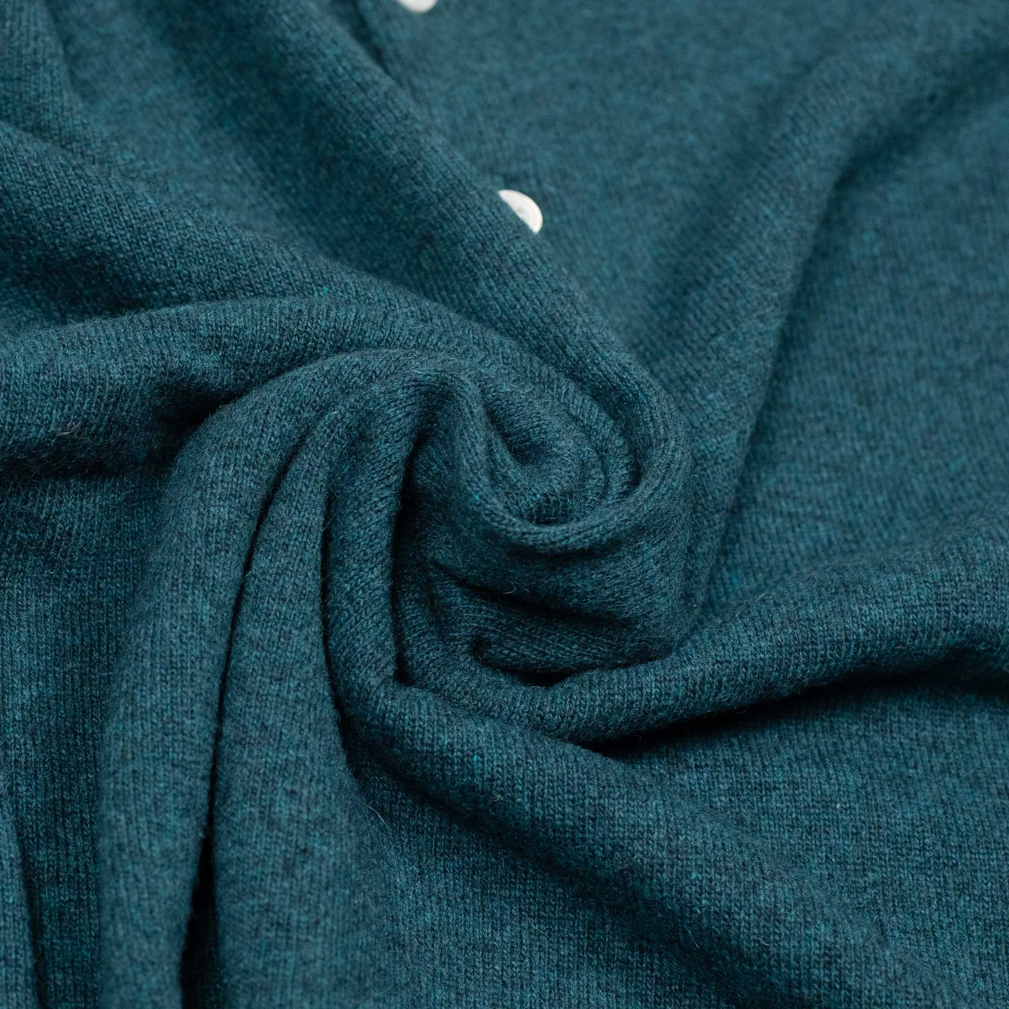Aaric classic polo sweater in teal wool mix