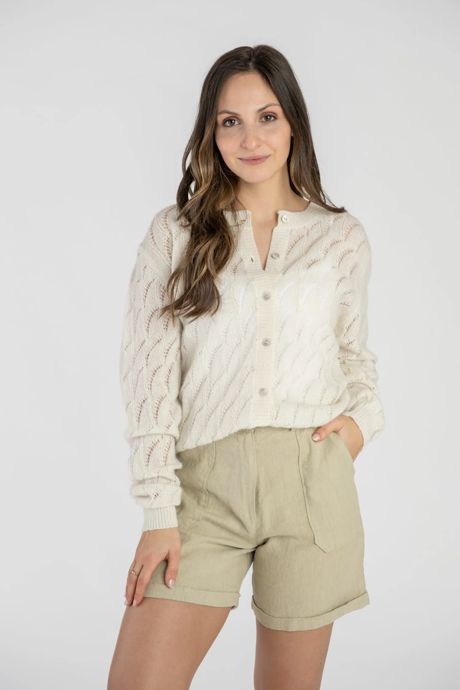Alpaca Merino Wool Fine Knit Cardigan