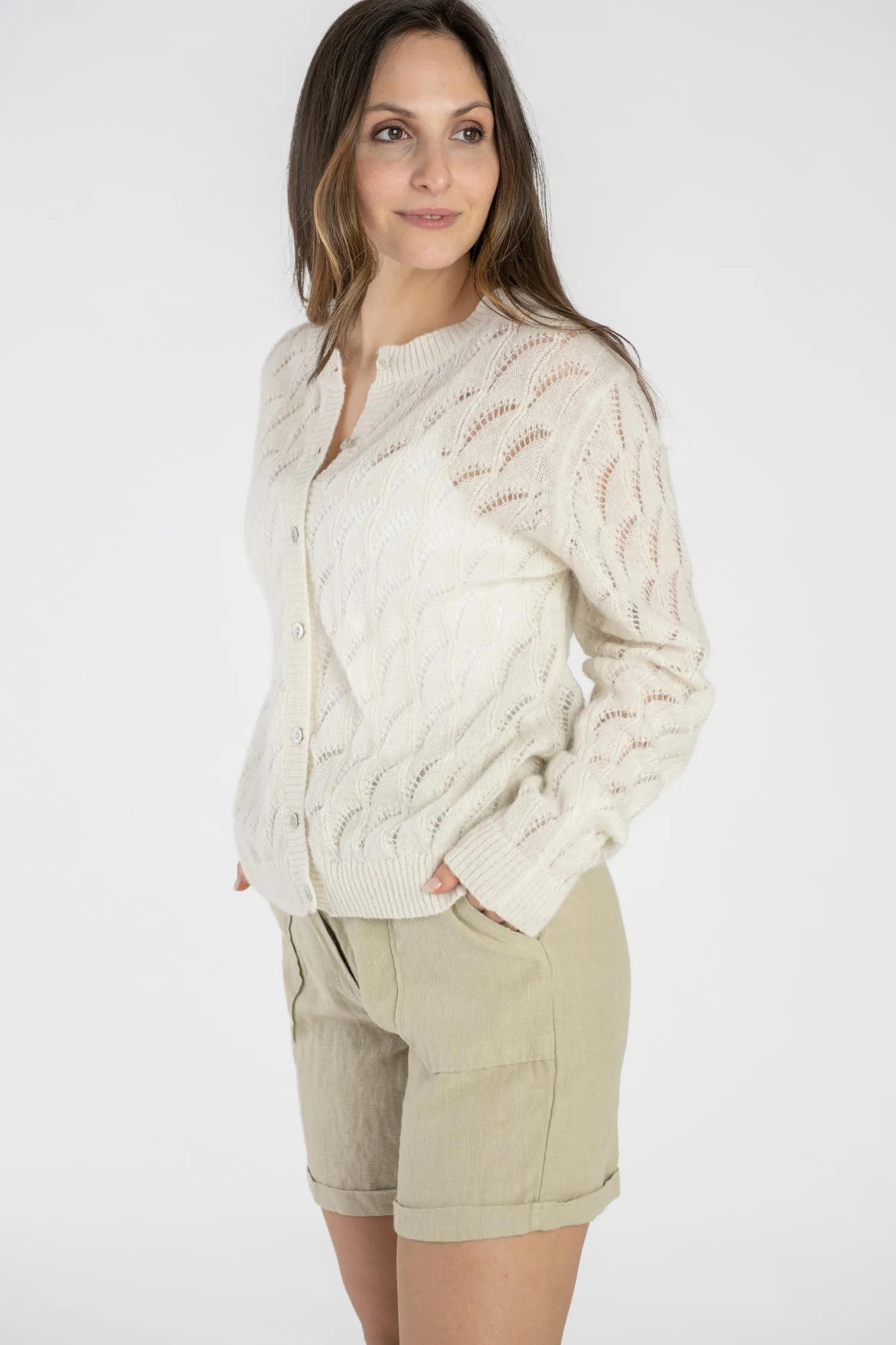 Alpaca Merino Wool Fine Knit Cardigan