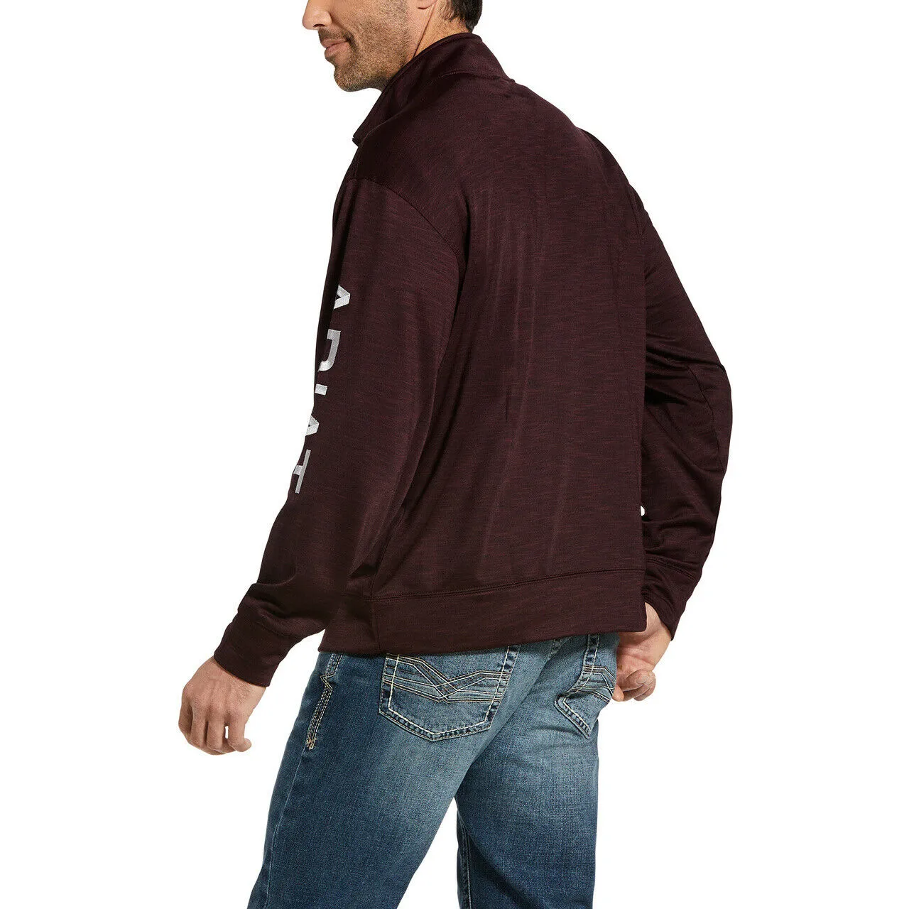 Ariat® Men's Team Logo Malbec 1/4 Zip Sweatshirt 10032948
