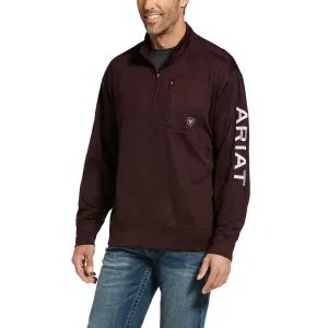 Ariat® Men's Team Logo Malbec 1/4 Zip Sweatshirt 10032948