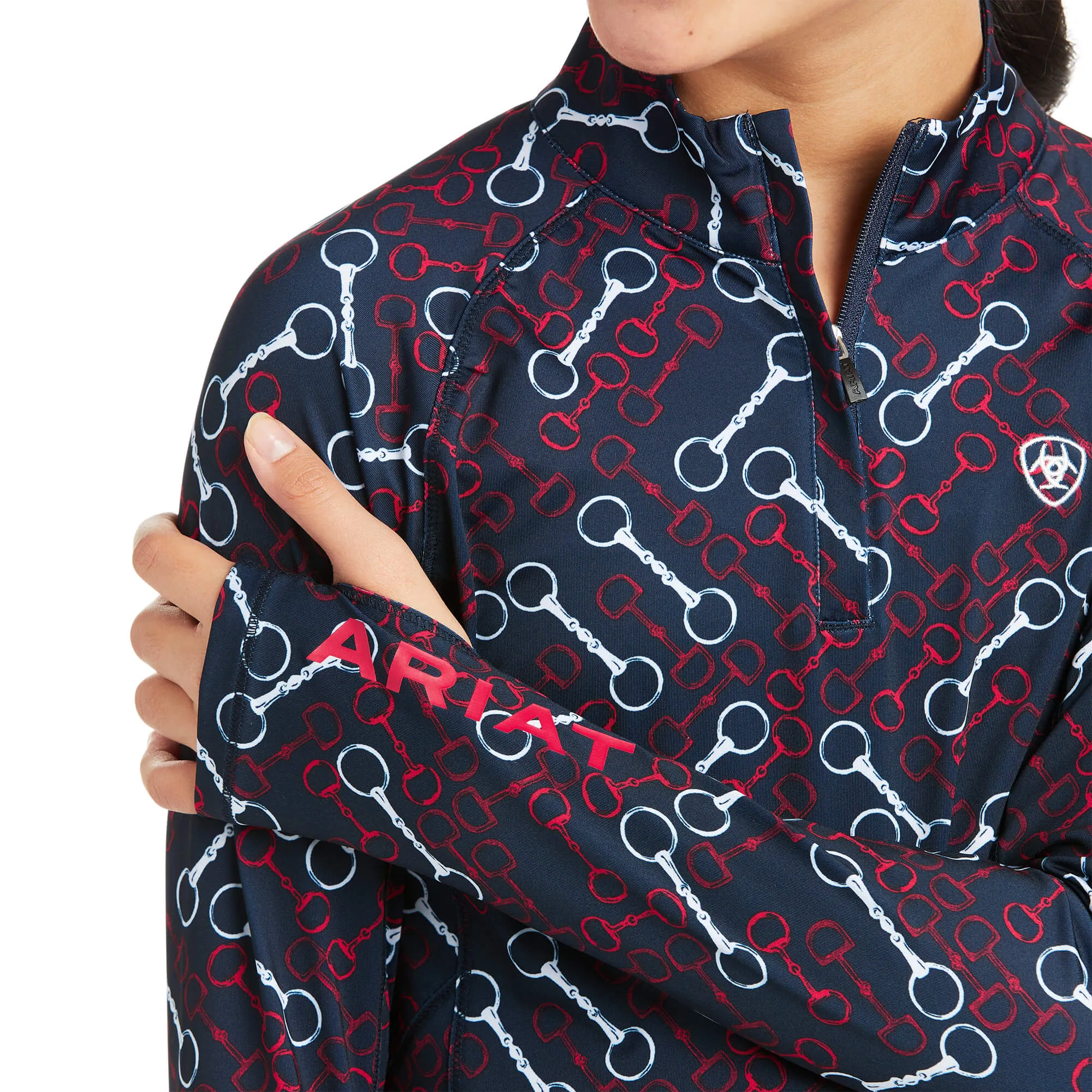 Ariat Youth Lowell 2.0 Team Print 1/4 Zip Baselayer Pullover 10037460