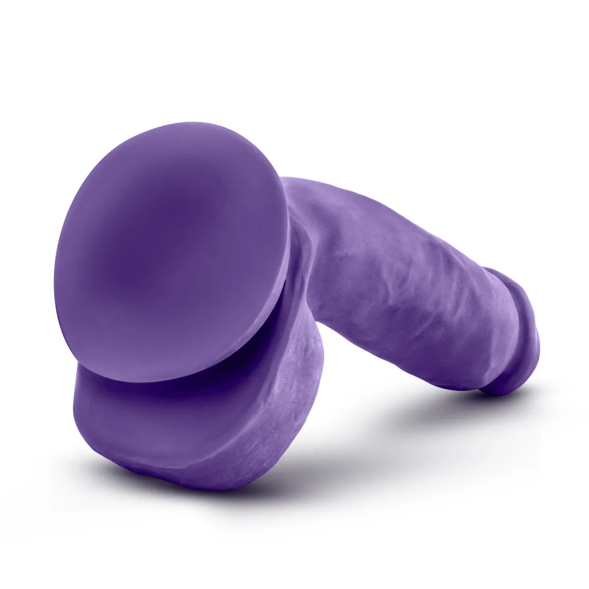 Au Naturel Bold By Blush® | Pound Realistic Purple 8.5-Inch Long Dildo With Balls & Suction Cup Base