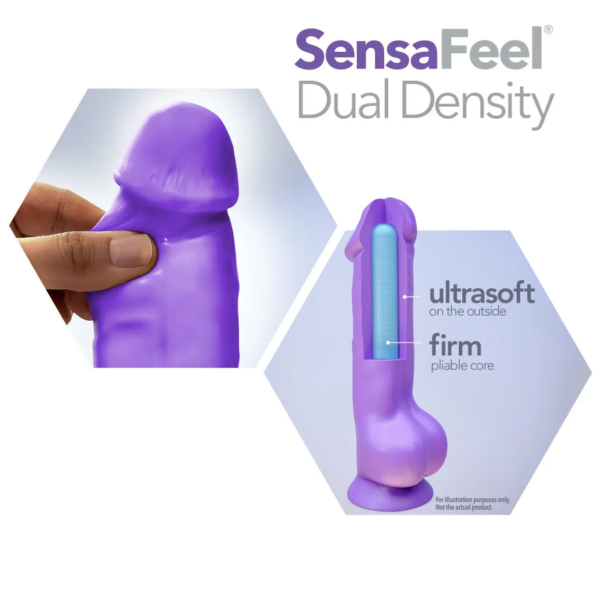 Au Naturel Bold By Blush® | Pound Realistic Purple 8.5-Inch Long Dildo With Balls & Suction Cup Base