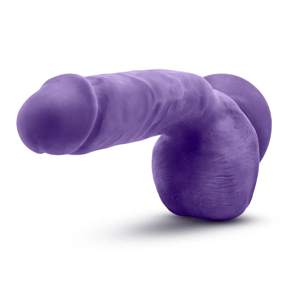 Au Naturel Bold By Blush® | Pound Realistic Purple 8.5-Inch Long Dildo With Balls & Suction Cup Base