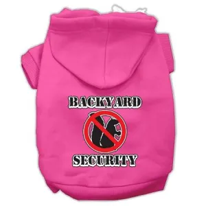 Backyard Security Screen Print Pet Hoodies Bright Pink Size M (12)