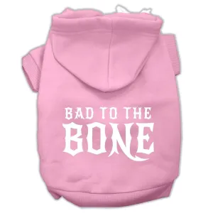 Bad To The Bone Dog Pet Hoodies Light Pink Size Sm (10)