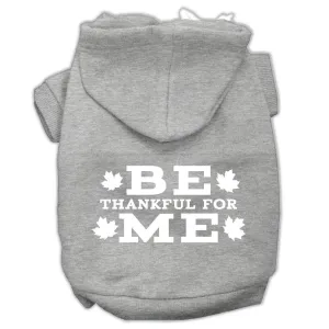 Be Thankful For Me Screen Print Pet Hoodies Grey Size L (14)