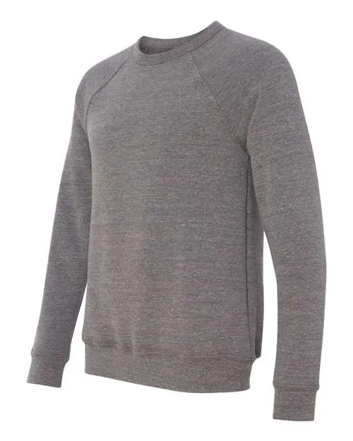 BELLA   CANVAS Sponge Fleece Raglan Crewneck Sweatshirt 3901 Grey Triblend