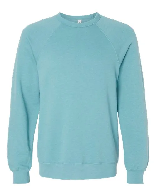 BELLA   CANVAS Sponge Fleece Raglan Crewneck Sweatshirt 3901 Grey Triblend