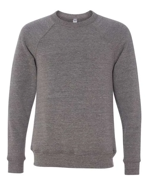 BELLA   CANVAS Sponge Fleece Raglan Crewneck Sweatshirt 3901 Grey Triblend