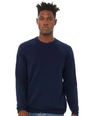 BELLA   CANVAS Sponge Fleece Raglan Crewneck Sweatshirt 3901 Navy