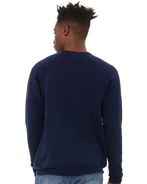 BELLA   CANVAS Sponge Fleece Raglan Crewneck Sweatshirt 3901 Navy