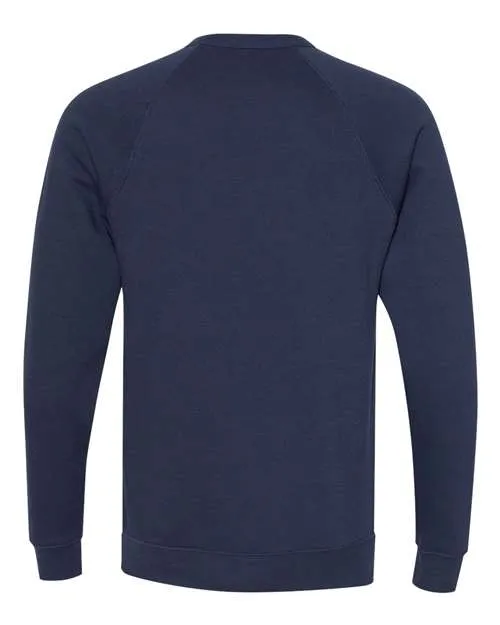 BELLA   CANVAS Sponge Fleece Raglan Crewneck Sweatshirt 3901 Navy