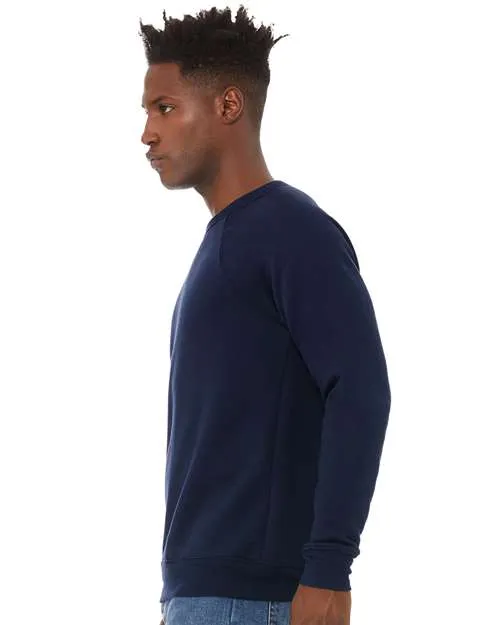 BELLA   CANVAS Sponge Fleece Raglan Crewneck Sweatshirt 3901 Navy