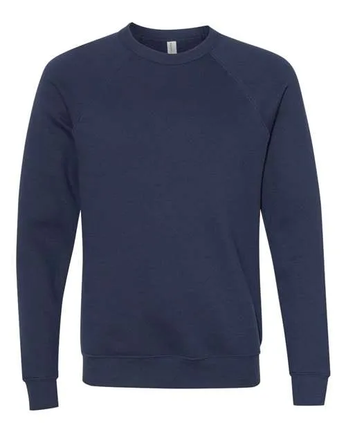 BELLA   CANVAS Sponge Fleece Raglan Crewneck Sweatshirt 3901 Navy