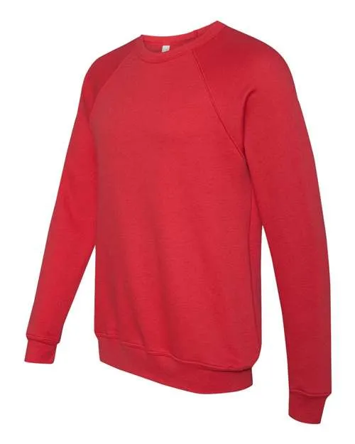 BELLA   CANVAS Sponge Fleece Raglan Crewneck Sweatshirt 3901 Red