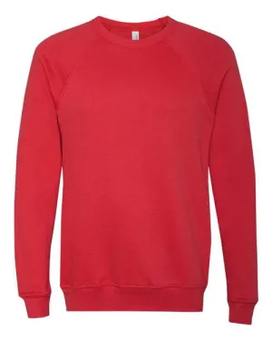 BELLA   CANVAS Sponge Fleece Raglan Crewneck Sweatshirt 3901 Red