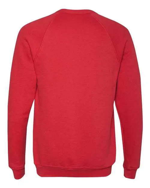 BELLA   CANVAS Sponge Fleece Raglan Crewneck Sweatshirt 3901 Red