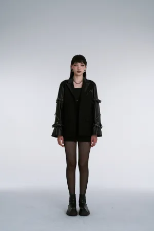 Black Leather Motorcycle Blazer