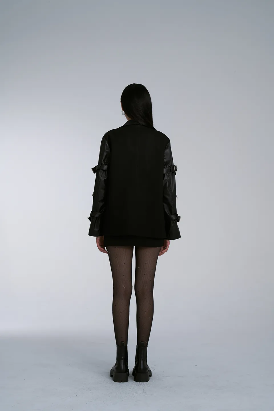 Black Leather Motorcycle Blazer