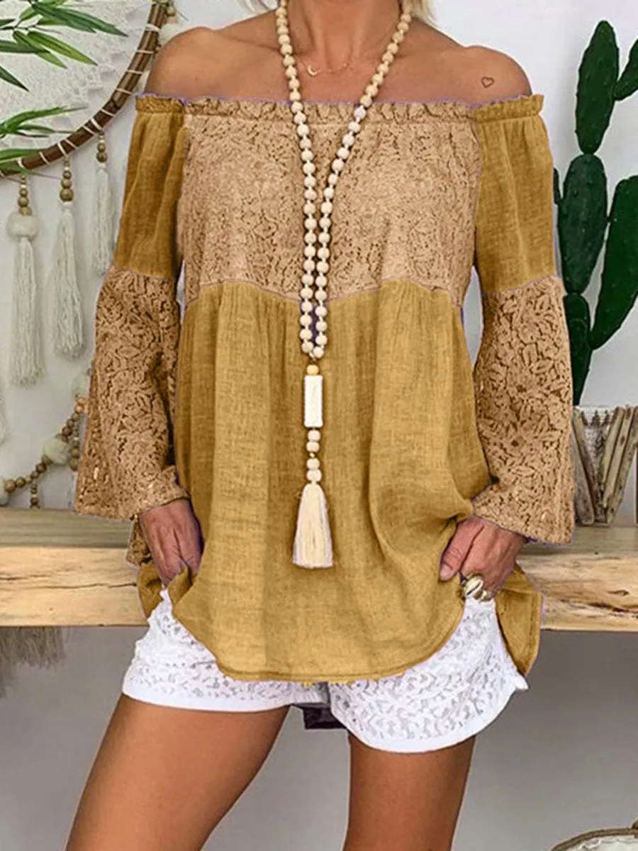 Casual Hollowed-Out Blouse