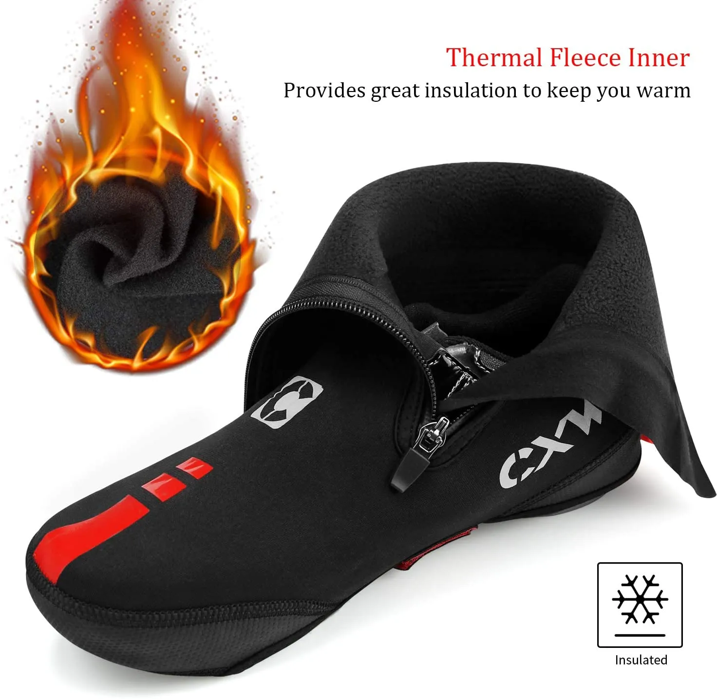 CXWXC Cycling Shoe Covers Neoprene Waterproof,Winter Thermal Warm Full Bicycle Overshoes for Men Women,Road Mountain Bike Booties