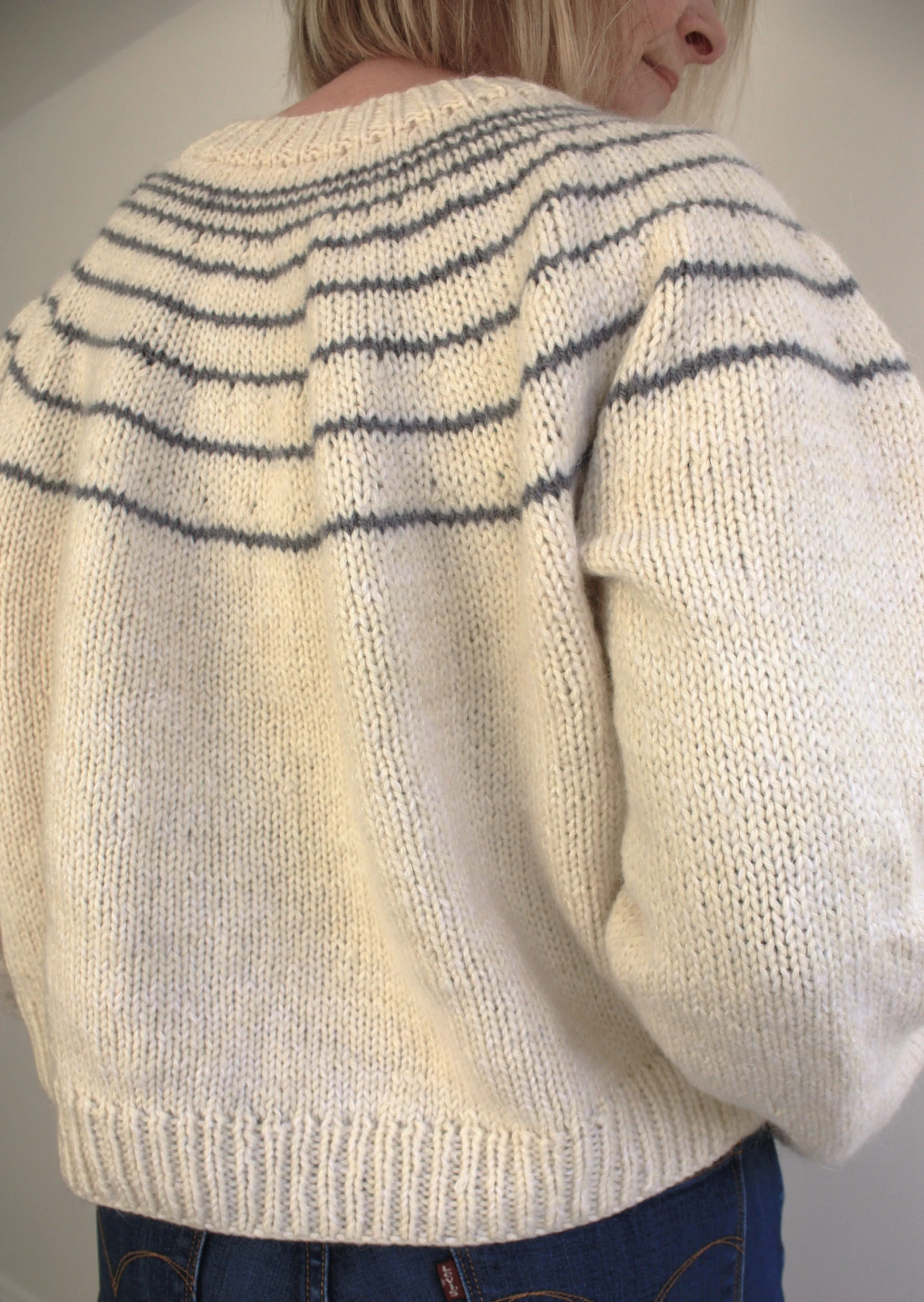Easy Top Down Yoke Knitting Pattern - Colvend Sweater