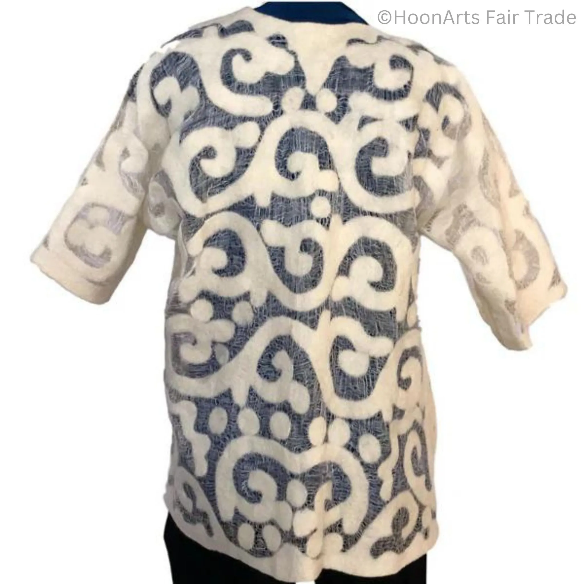 Felted Silk White Jacket from Kyrgyzstan