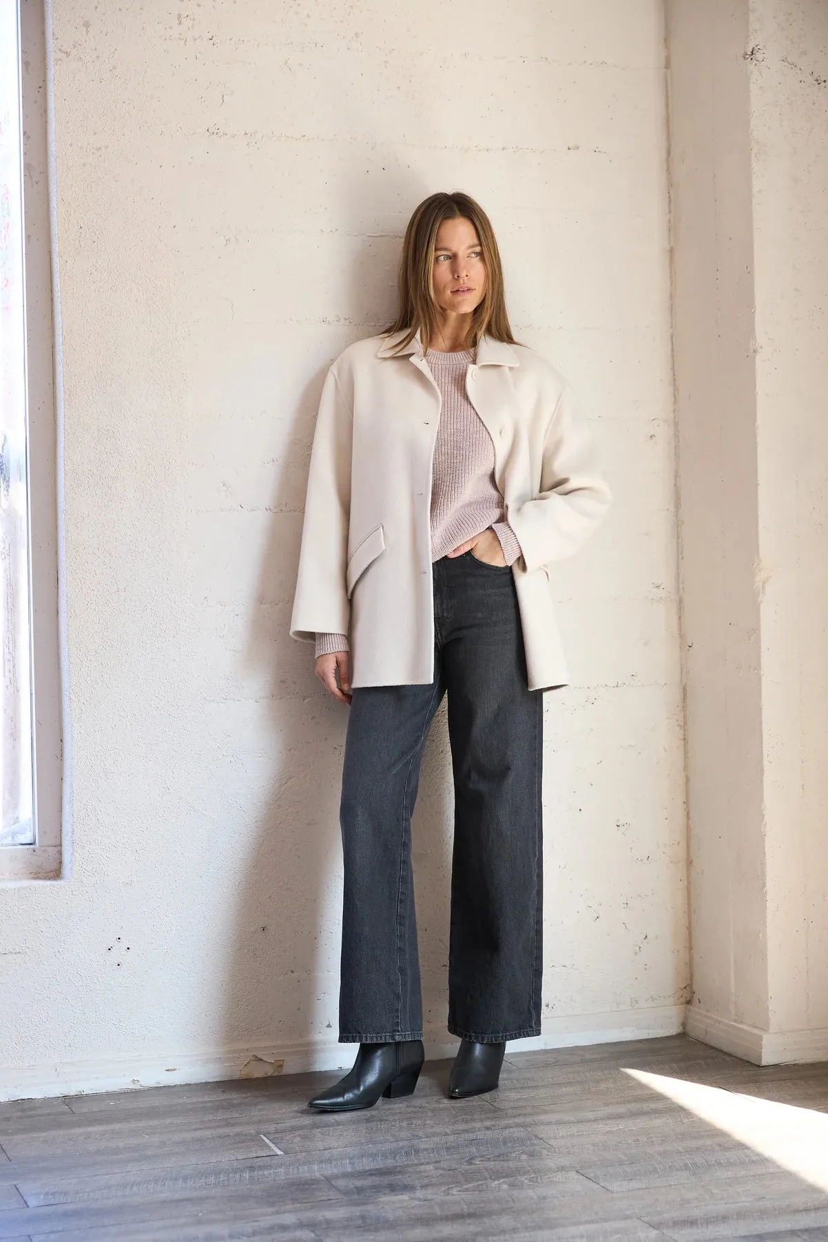 Handmade Wool Coat in Creme