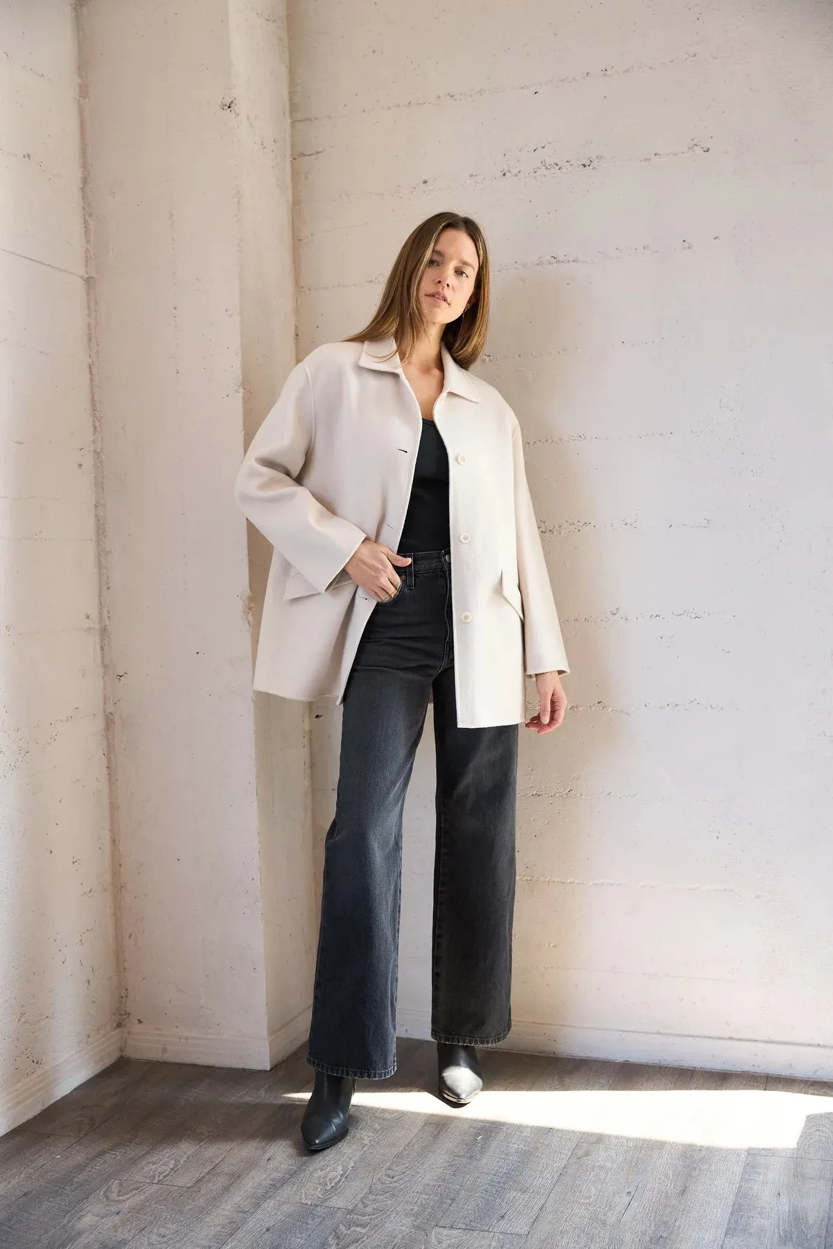 Handmade Wool Coat in Creme