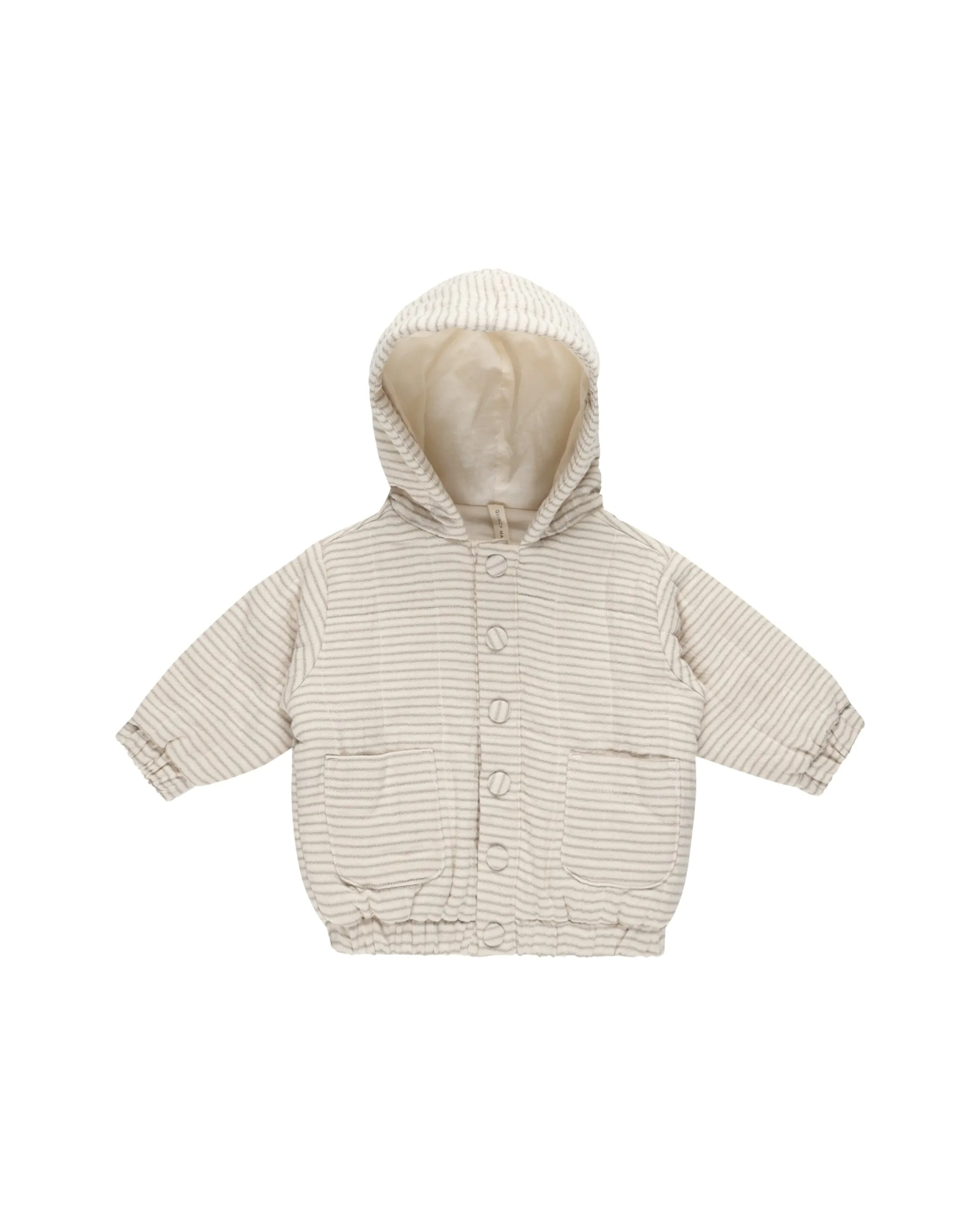 Hooded Woven Jacket | Basil Stripe