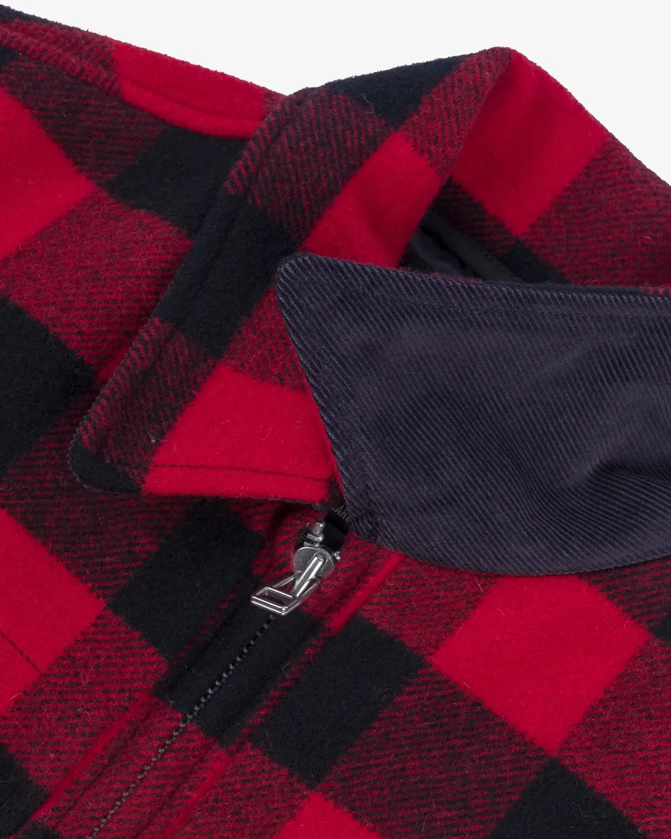 Iron Heart IHW-19-RED Wool Buffalo Check Hunting Jacket - Red