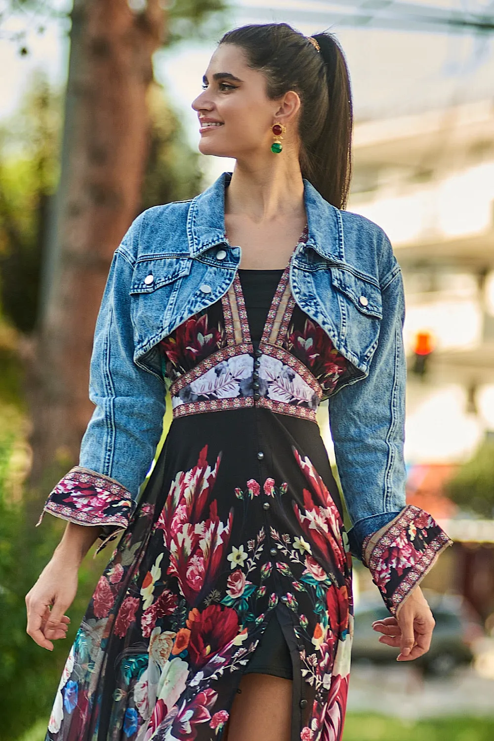 JACKET CROP DENIM