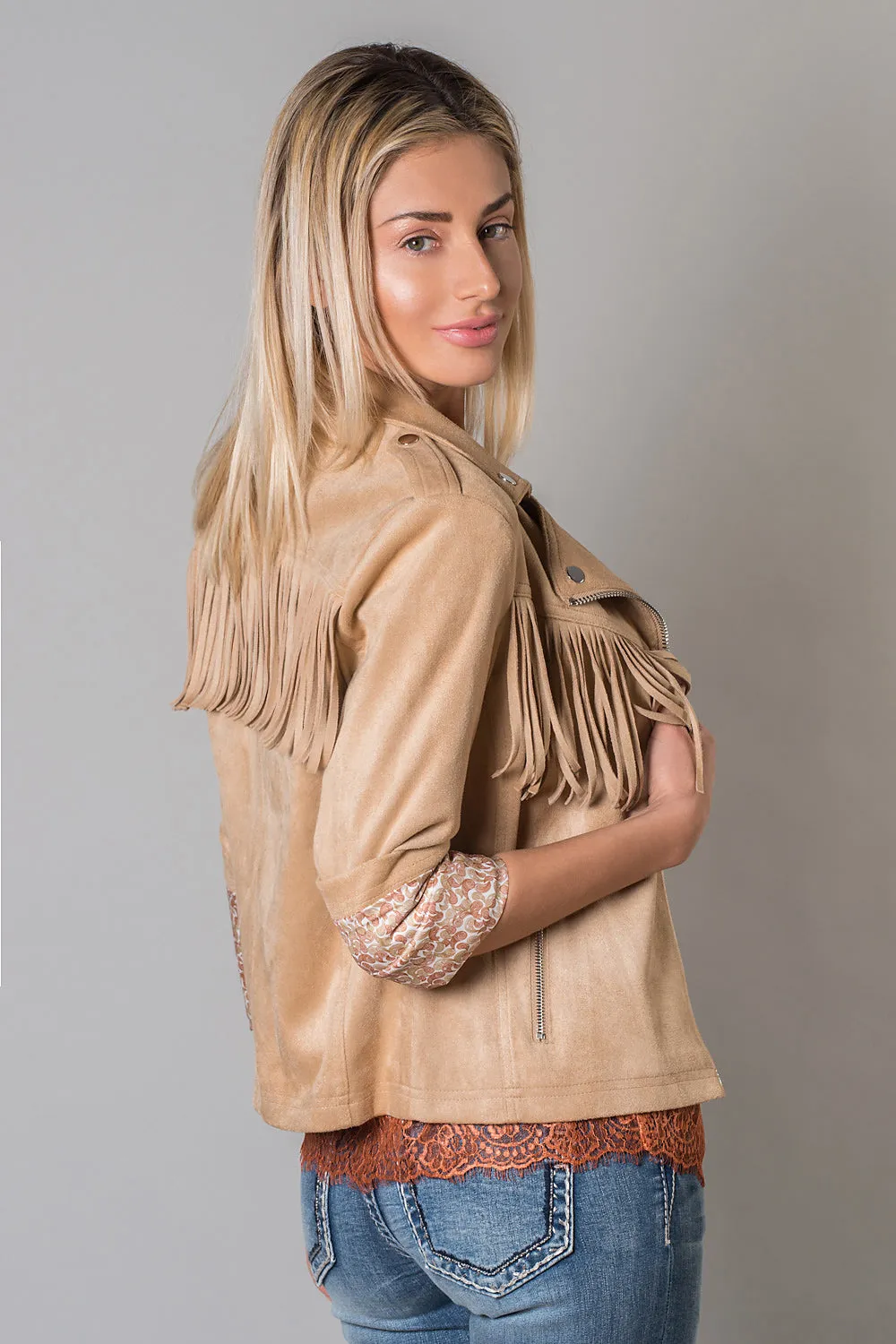JACKET SUEDE ME ΚΡΟΣΙΑ