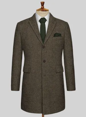 Light Weight Rust Brown Tweed Overcoat