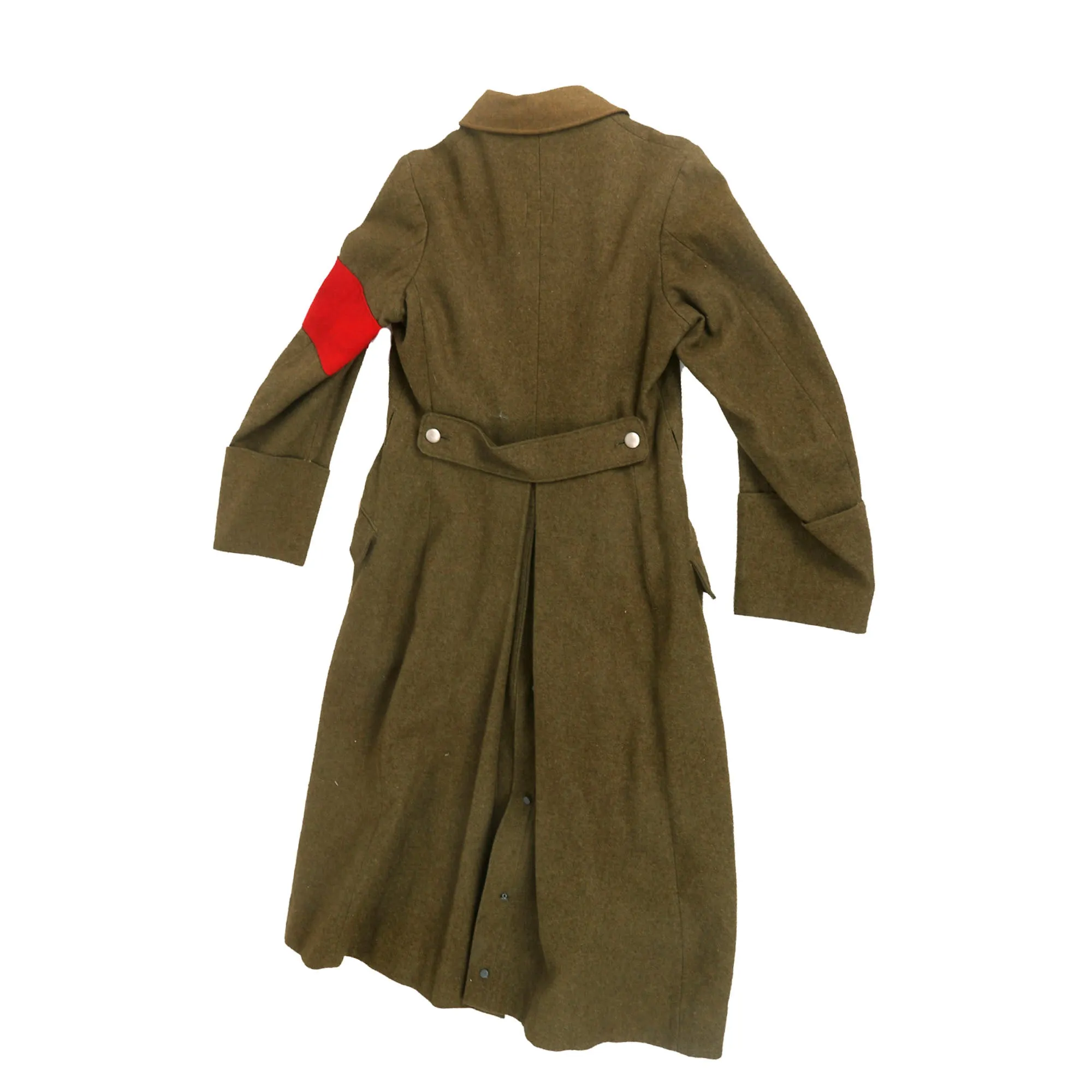 Original WWII German NSDAP and SA Brown Wool Mantel Greatcoat with Armband and RZM Tag - Sturmabteilung