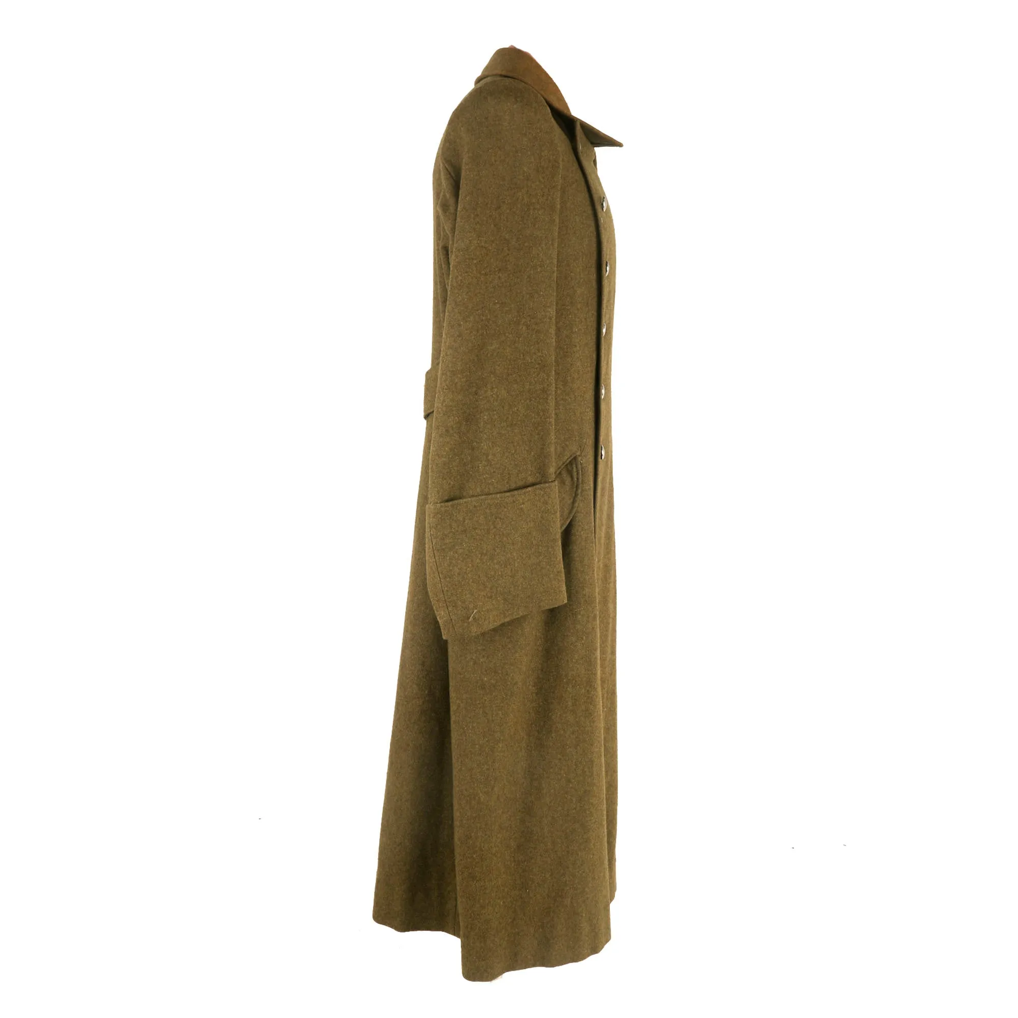 Original WWII German NSDAP and SA Brown Wool Mantel Greatcoat with Armband and RZM Tag - Sturmabteilung