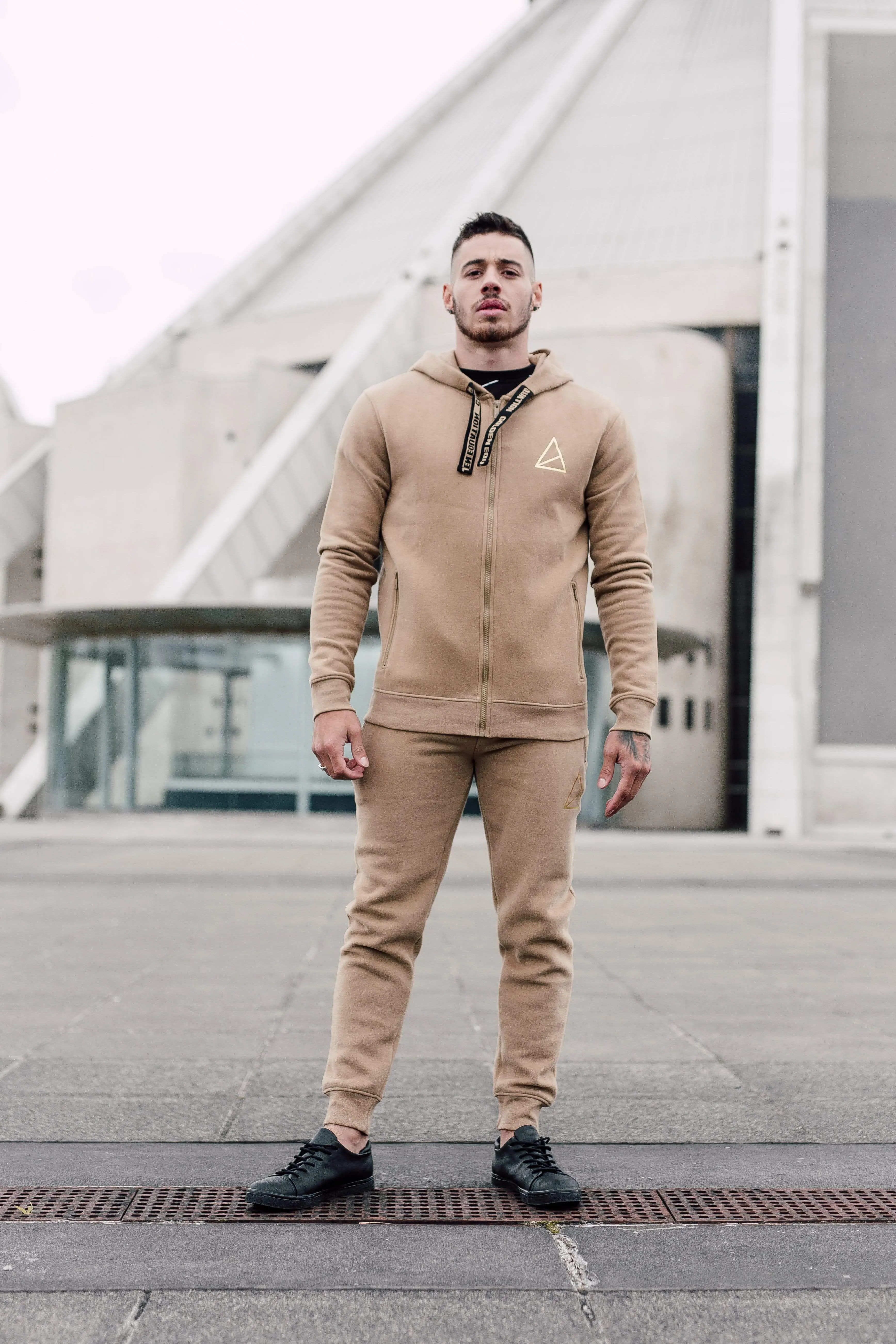 Palace Zip Through Men's Hoodie -  Stone