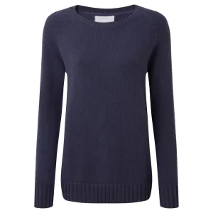 Schoffel Cornwall Cotton Crew Ladies Jumper - Washed Navy