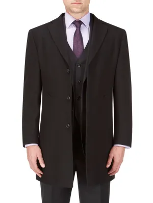 SKOPES Mens Extra Tall Wool Blend Over Coat (Euston) in Black