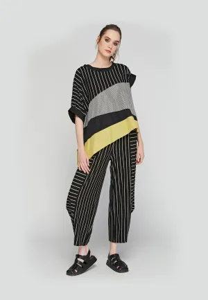 SOREN Striped, viscose jersey pants